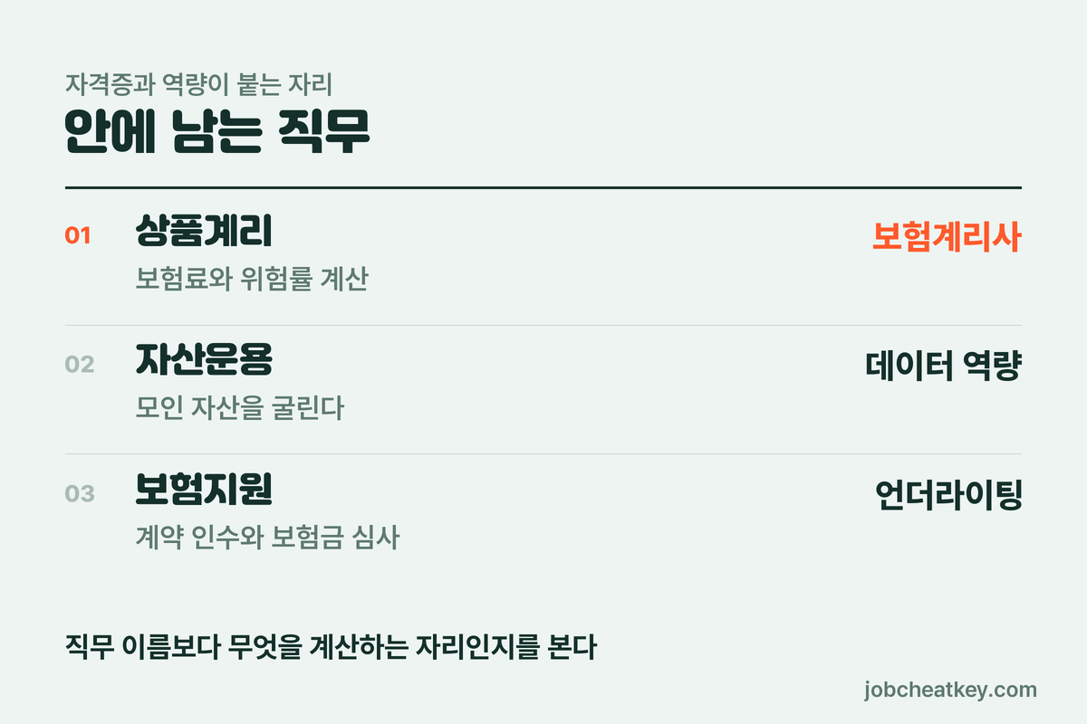 생보사 내근 직무별로 보는 것