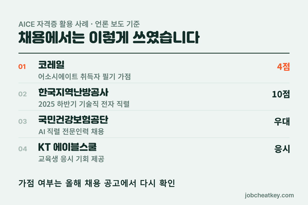 AICE 자격증 채용 활용 사례