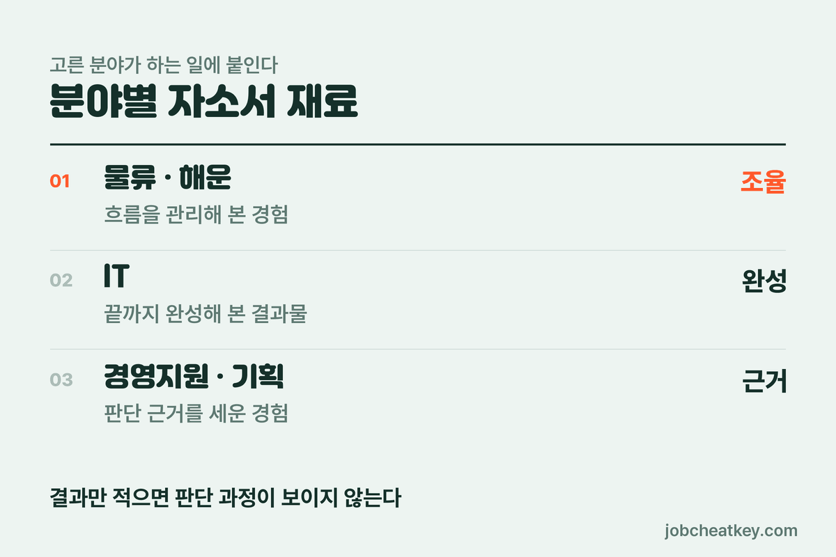 분야별 자소서 재료
