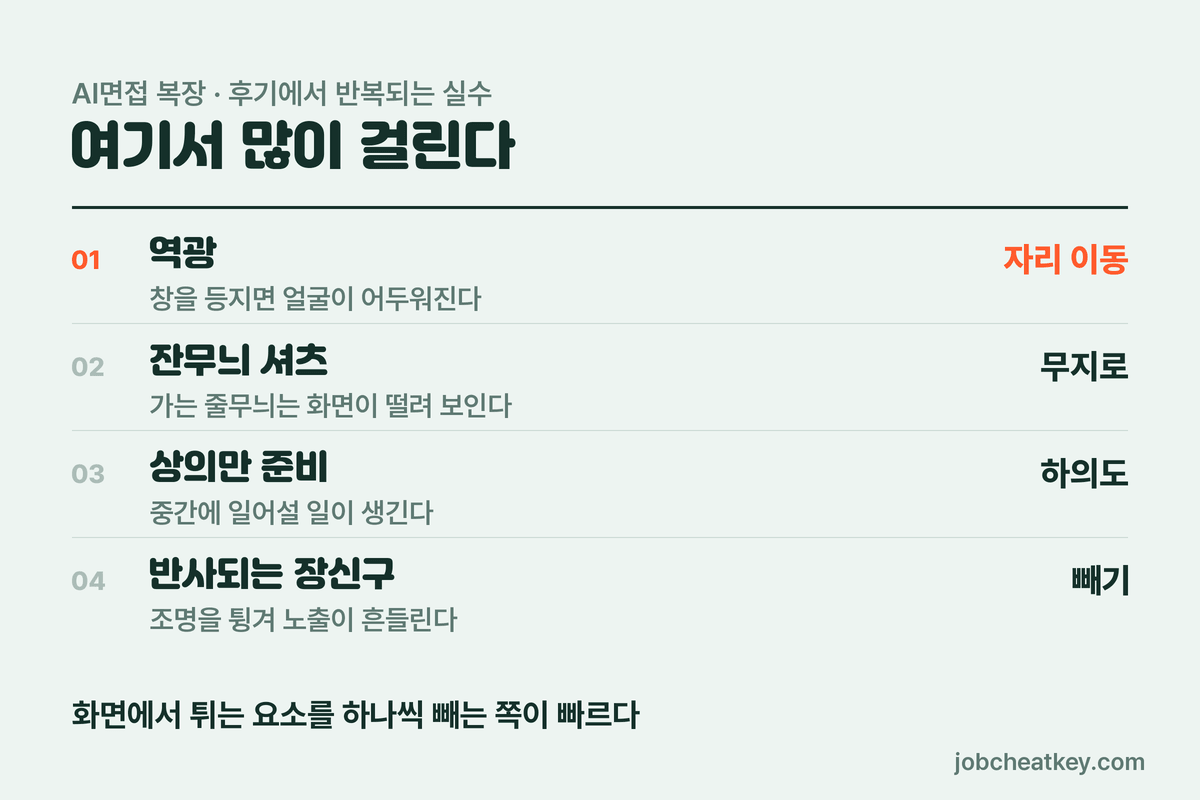 AI면접 복장에서 자주 걸리는 네 가지