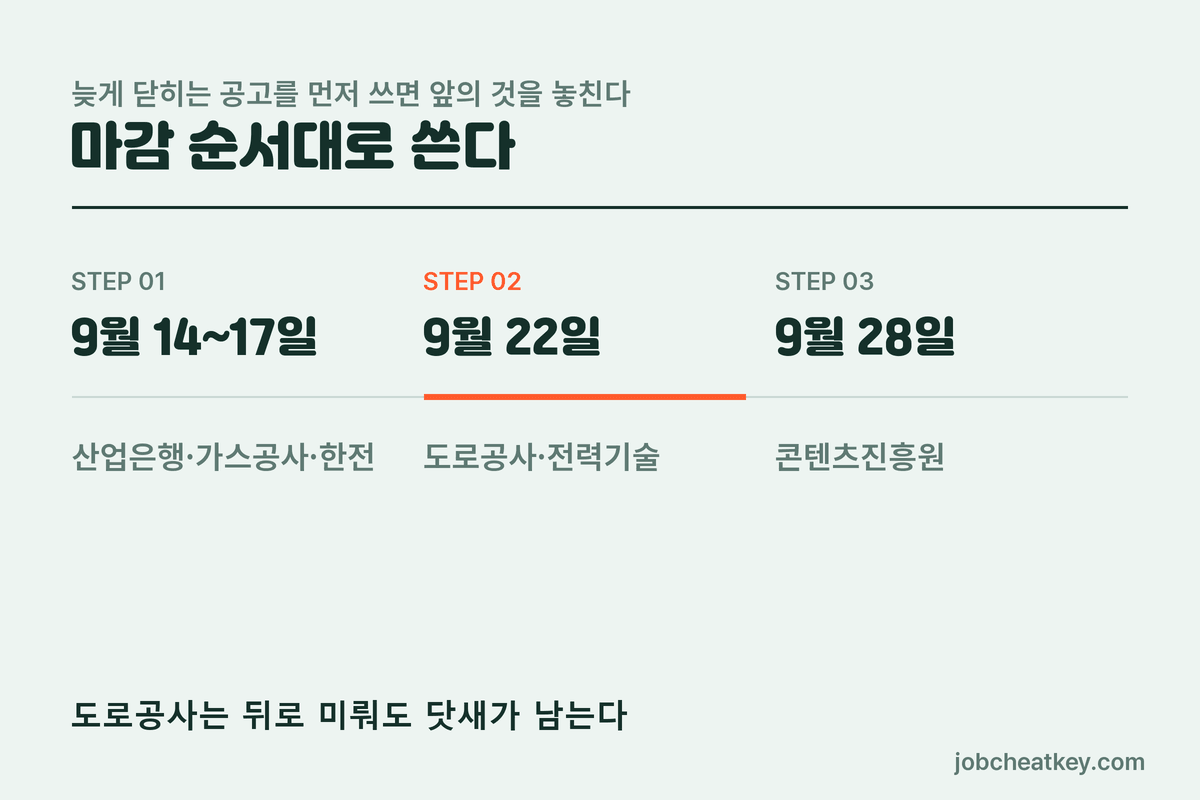 마감 순서대로 쓰는 법