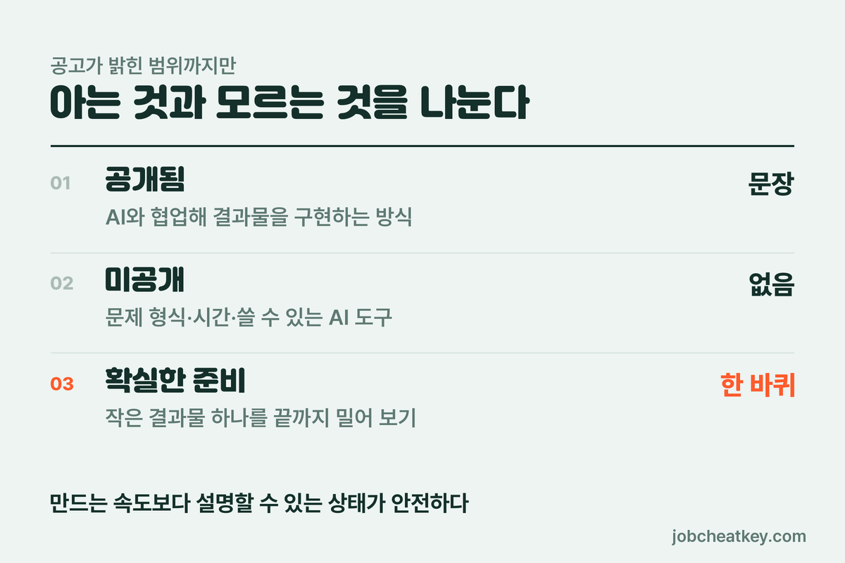 바이브 코딩 테스트에서 준비할 것과 확인되지 않은 것