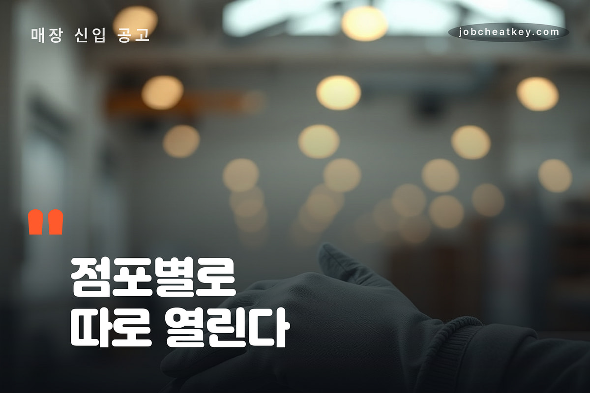 점포별로 따로 열리는 매장 공고