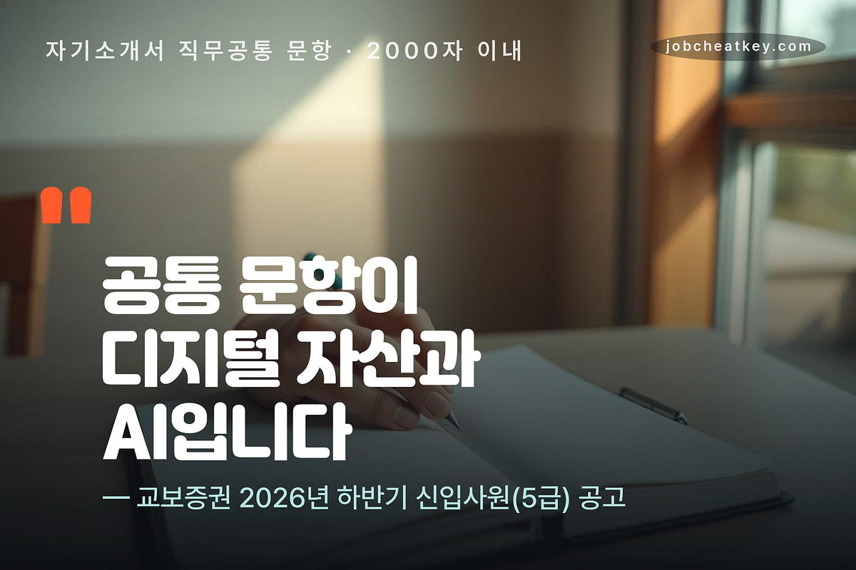 교보증권 자기소개서 직무공통 문항