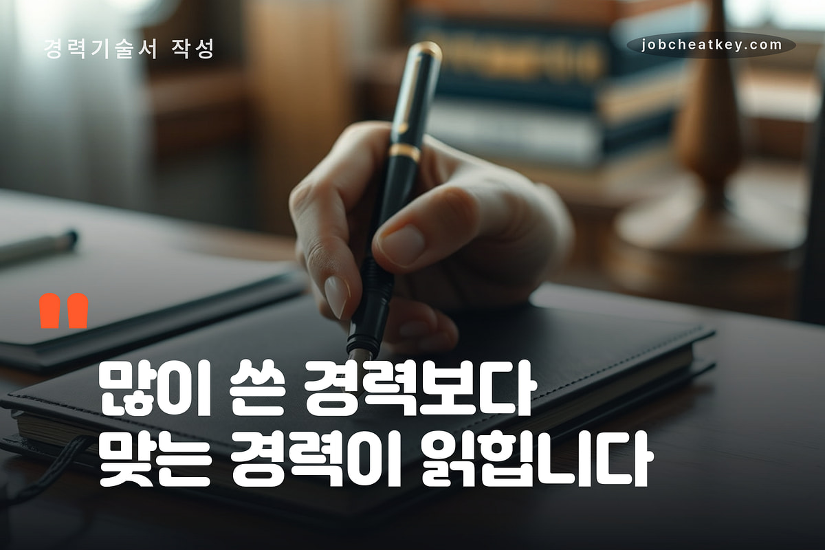 맞는 경력이 읽힌다