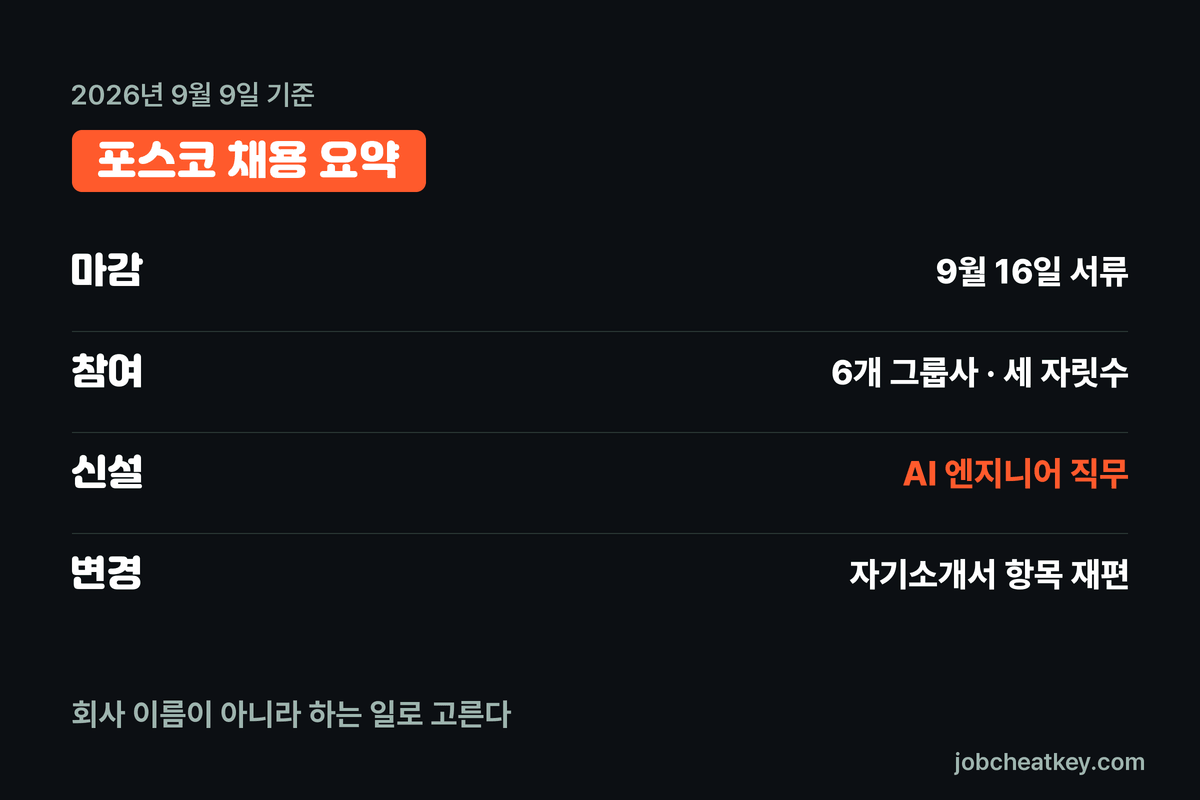 포스코 채용 핵심 요약