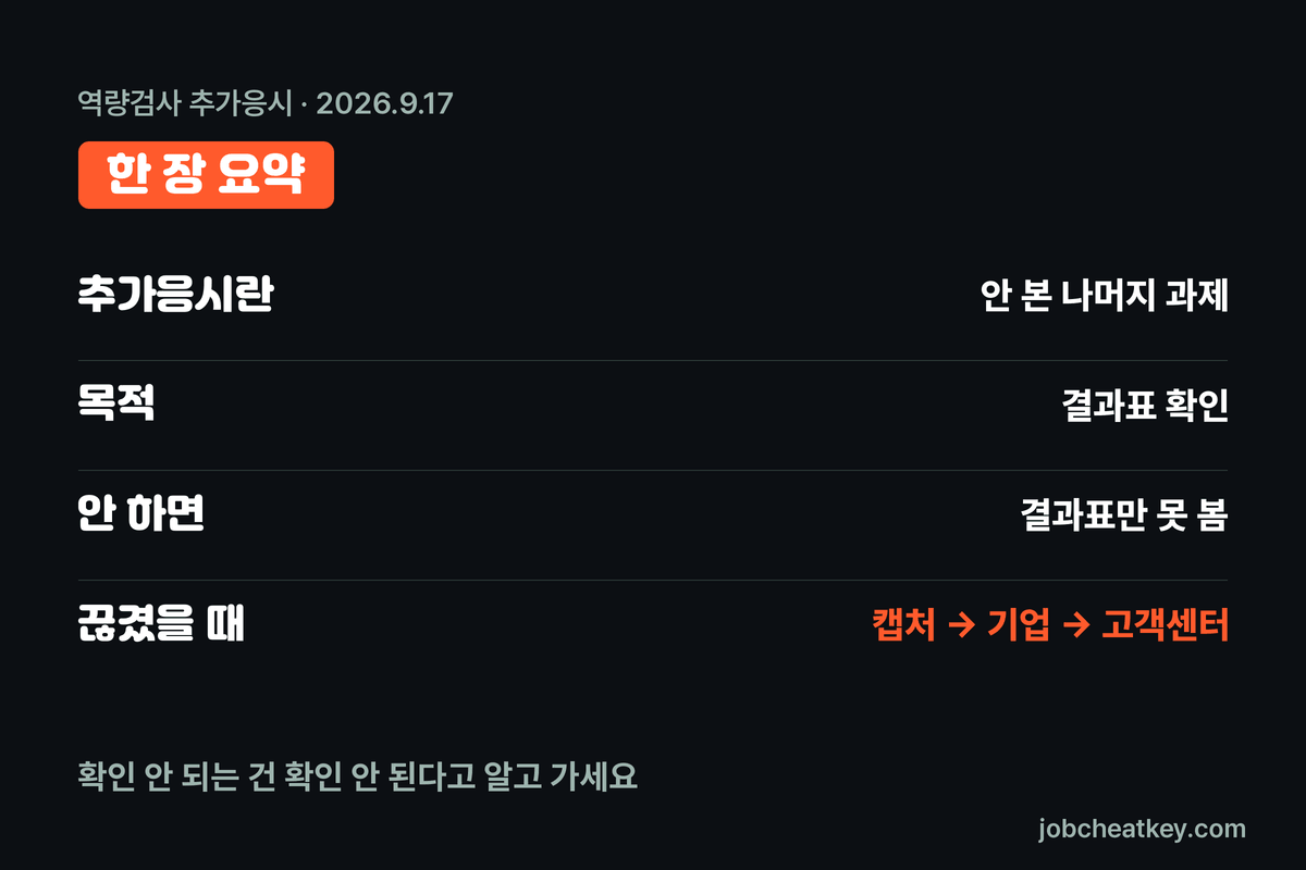 역량검사 추가응시 핵심 요약