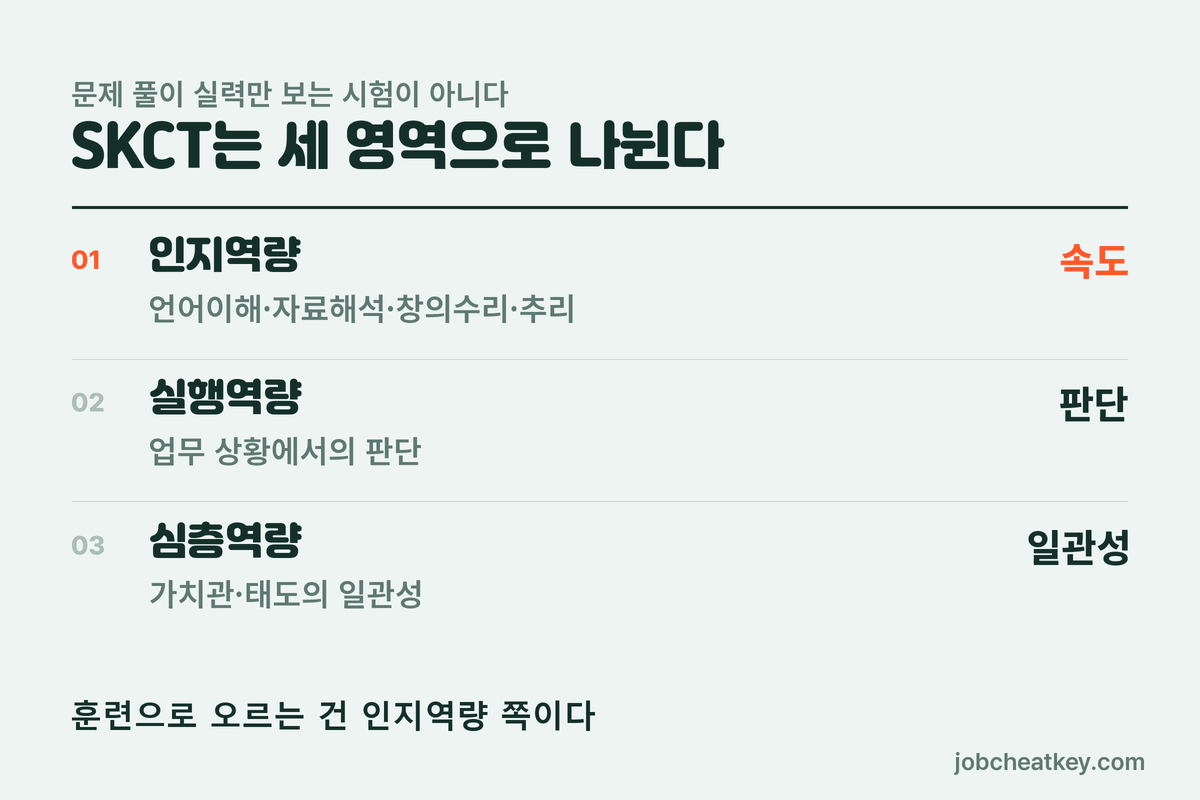 SKCT 인지역량 실행역량 심층역량 3영역 구성