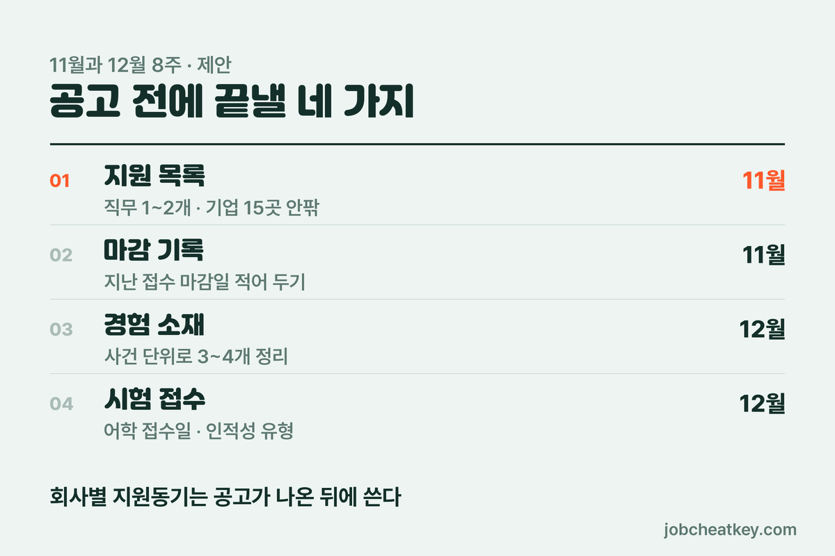 상반기 공채 준비 공고 전에 끝낼 네 가지