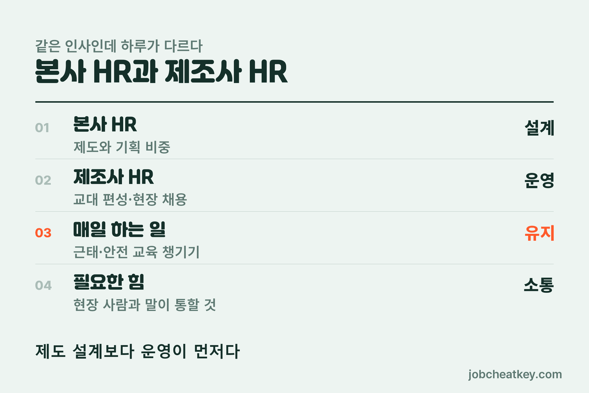 본사 HR과 제조사 HR의 차이