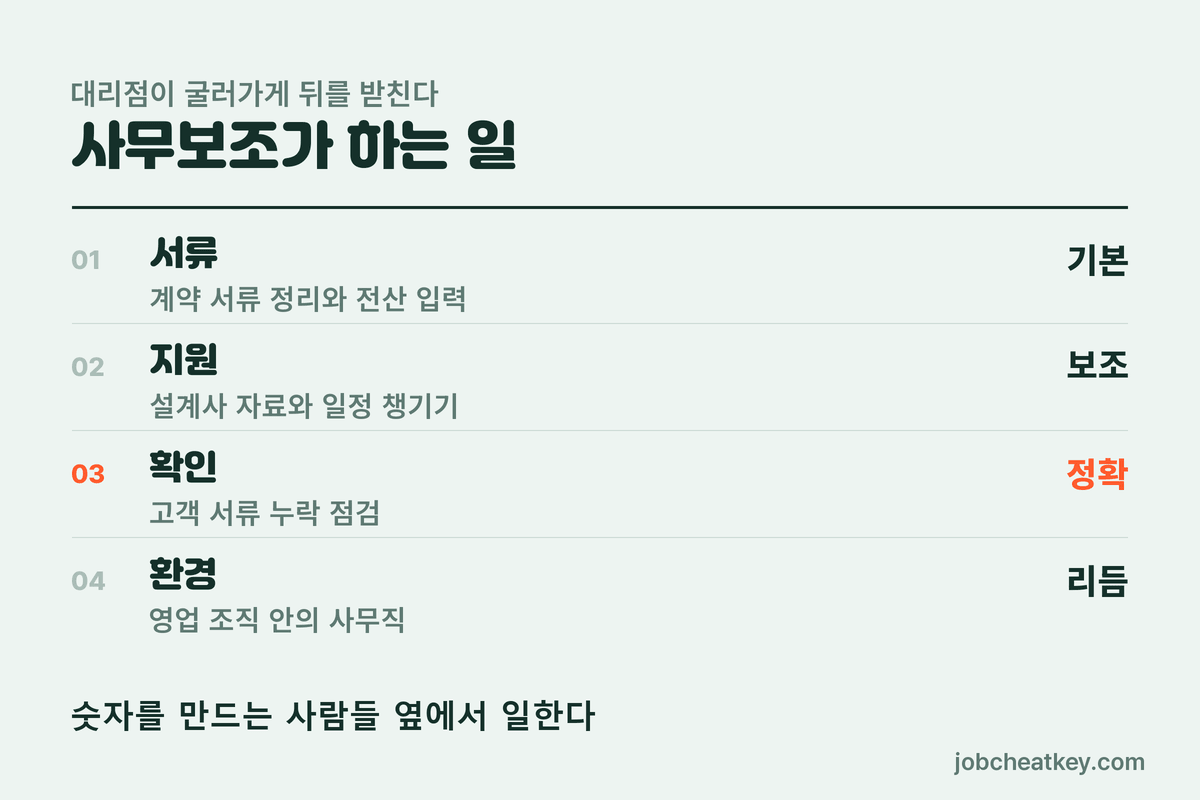 사무보조 업무 범위