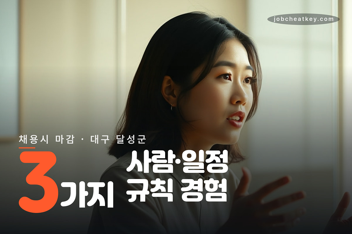 채용시 마감, 공고 보일 때 움직일 것