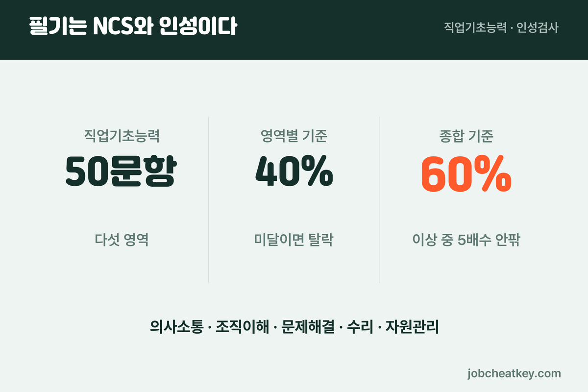 한국잡월드 채용 필기 구성