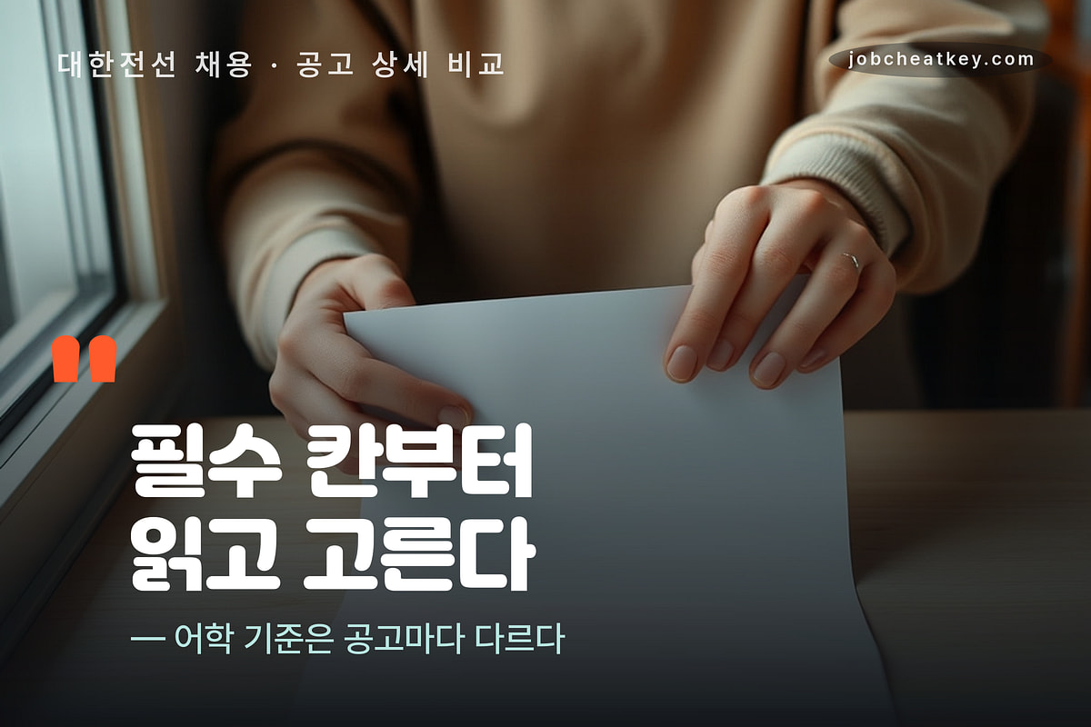 지원 전 공고 상세를 직무별로 비교하는 장면