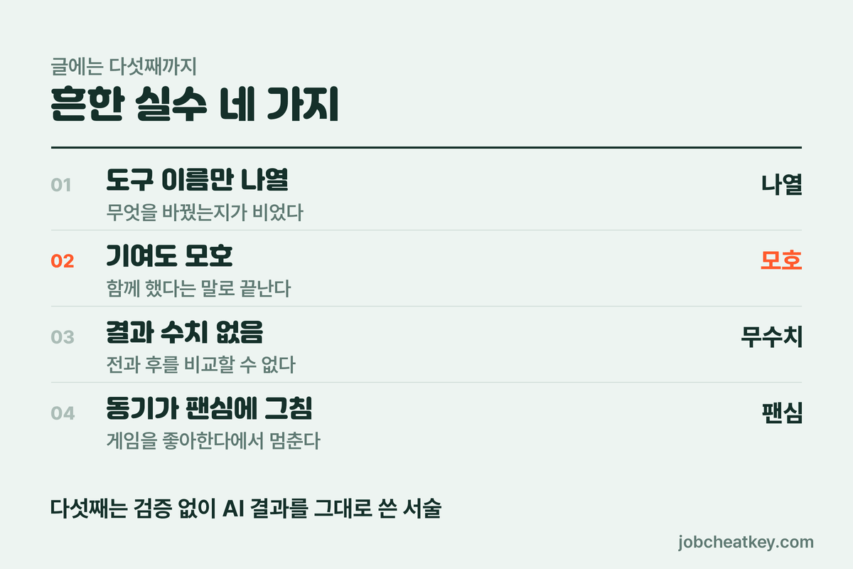 크래프톤 자소서 흔한 실수